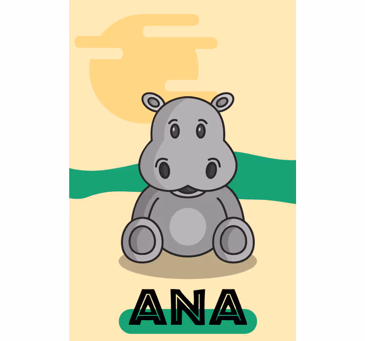 Přizpůsobitelný hroch Roleta a zvířata - TenStickers