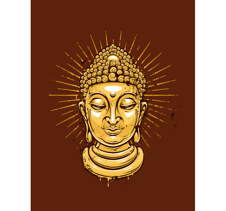 Zlatý buddha sillouhette zenroleta - TenStickers