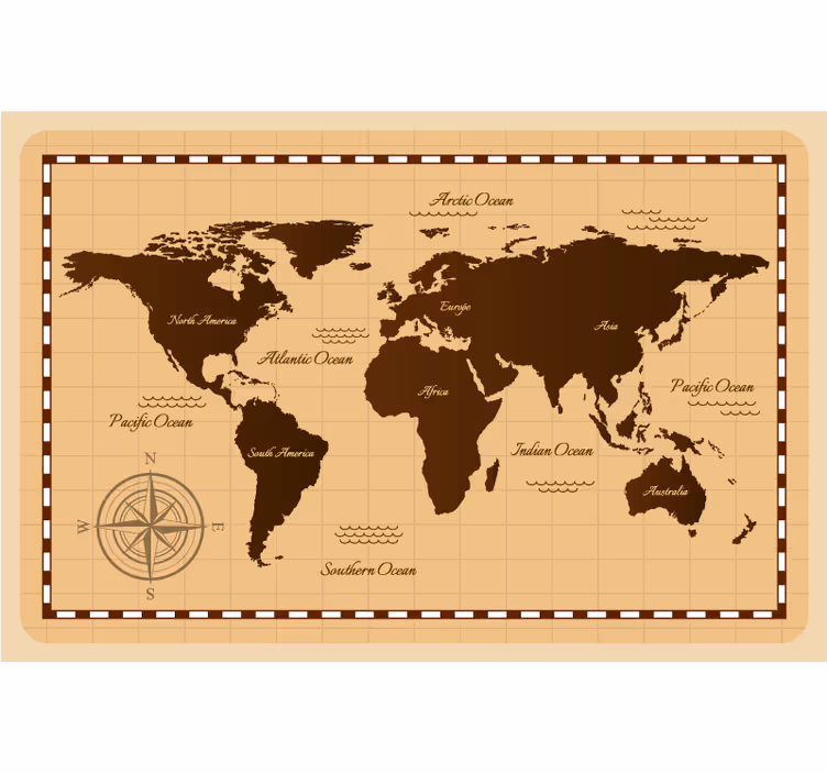 Atlas vintage mapa světaroleta - TenStickers