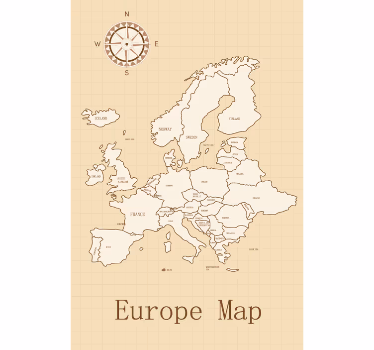 Vintage evropa mapa světa roleta - TenStickers