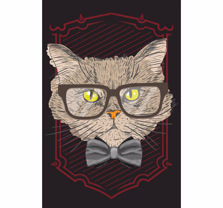 Kočka s brýlemi zábavaroleta - TenStickers