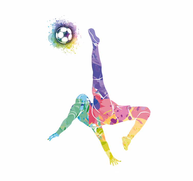 Akvarel fotbalista sportovníroleta - TenStickers