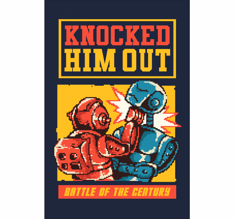Robotický boxerský zápas Roleta Geek - TenStickers