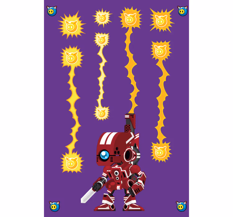 Robot střílí geekové rolety - TenStickers