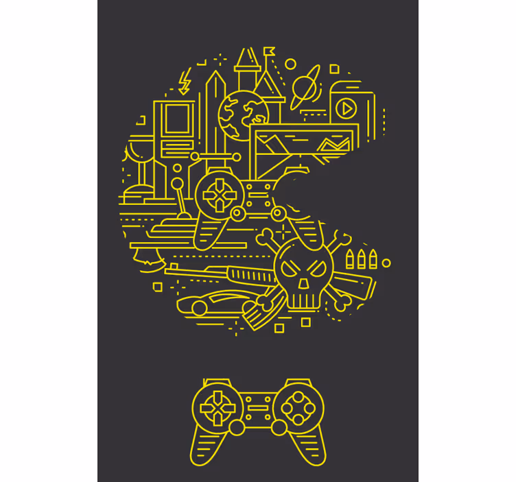 žlutá pac hra geek roleta - TenStickers