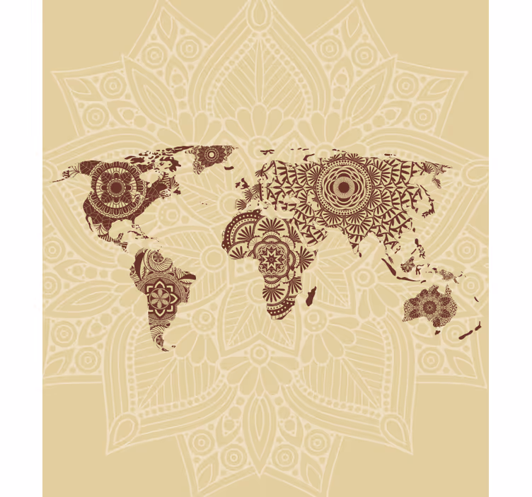 Mapa světa ve stylu mandaly elegantníroleta - TenStickers