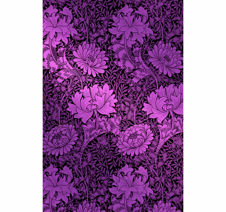 Fialový botanický motiv Květinová roleta - TenStickers