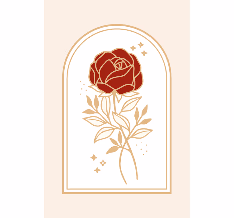 Béžová klenutá růže Elegantní roleta - TenStickers