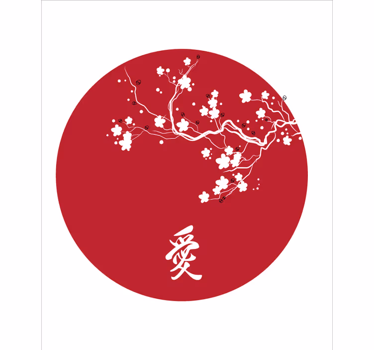 Japonský třešňový kruh Květinová roleta - TenStickers