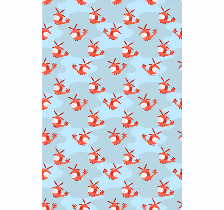 červený vzor vrtulníku Roleta děti - TenStickers
