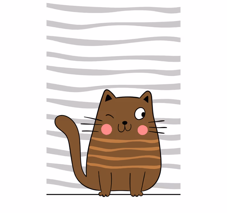 Roztomilá pruhovaná hnědá kočka pro dětiroleta - TenStickers