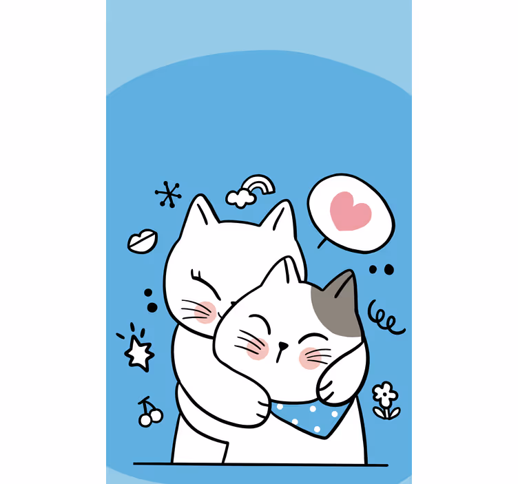Roztomilé kočičí objetí zvířecí roleta - TenStickers