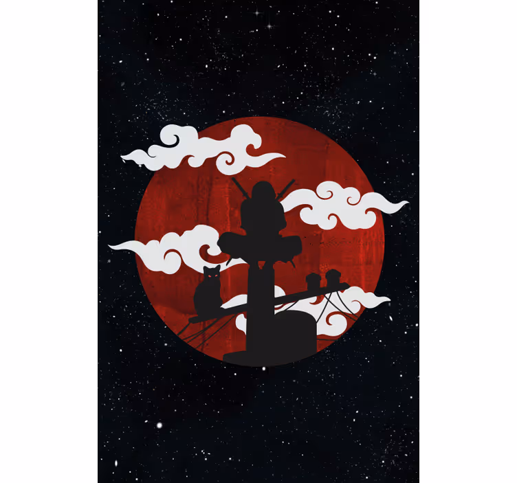 Samurajská silueta scéna Originální roleta - TenStickers