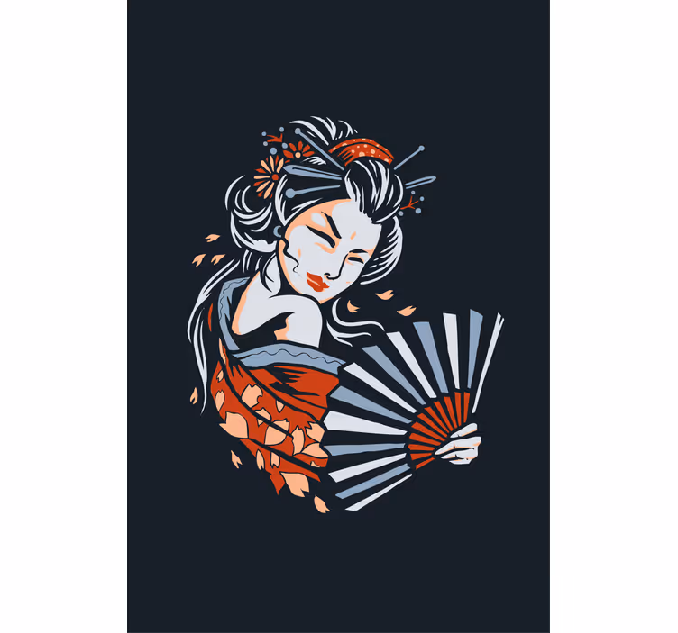 Umělecká japonská gejša originální roleta - TenStickers