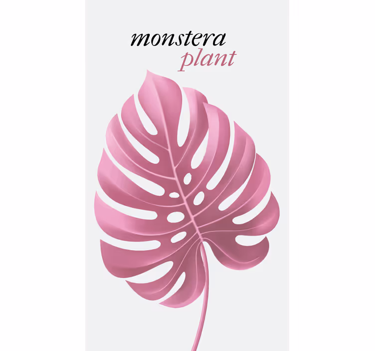Růžová rostlina monstera Roleta Květiny a rostliny - TenStickers
