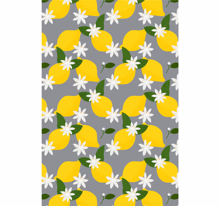 Citronový květinový vzor Roleta ovoce a zeleninu - TenStickers