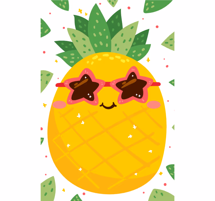 Ananas s růžovou záslepkou z ovoce a zeleniny - TenStickers