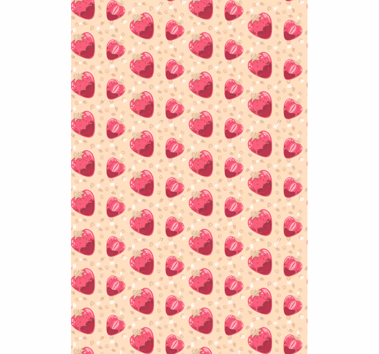 Vzor jahodového srdce Roleta ovoce a zeleninu - TenStickers