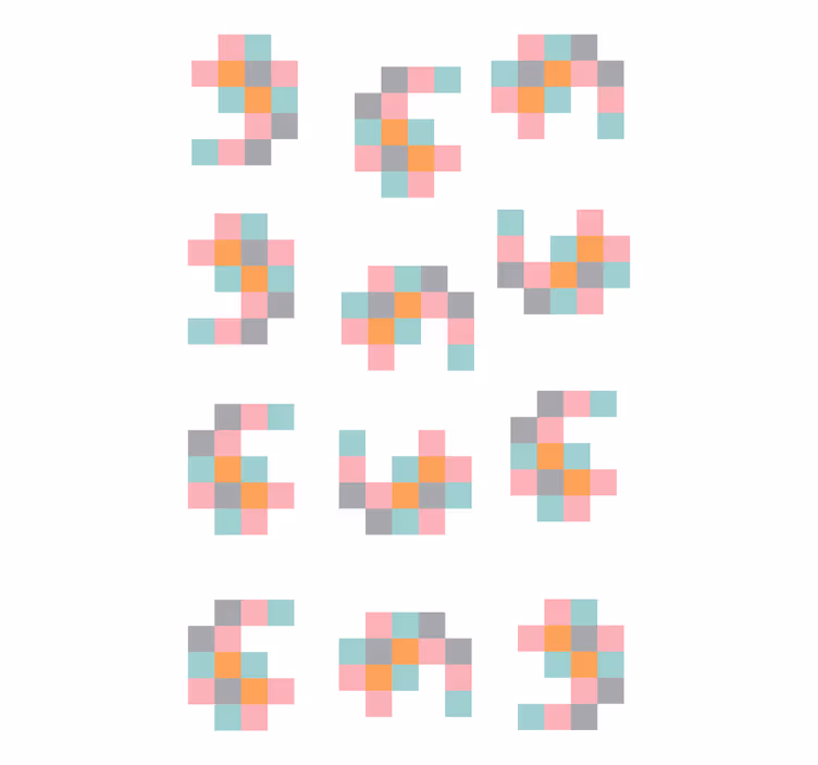 Pixelované geometrické vzory Originální roleta - TenStickers