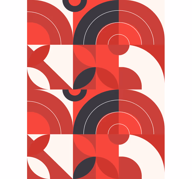 Geometrické červené kruhy Moderní roleta - TenStickers