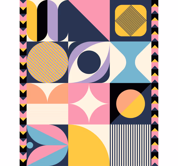 Geometrické tvary koláž Moderní roleta - TenStickers