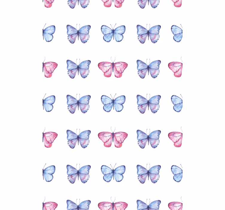 Modrá a růžová křídla Motýlí roleta - TenStickers