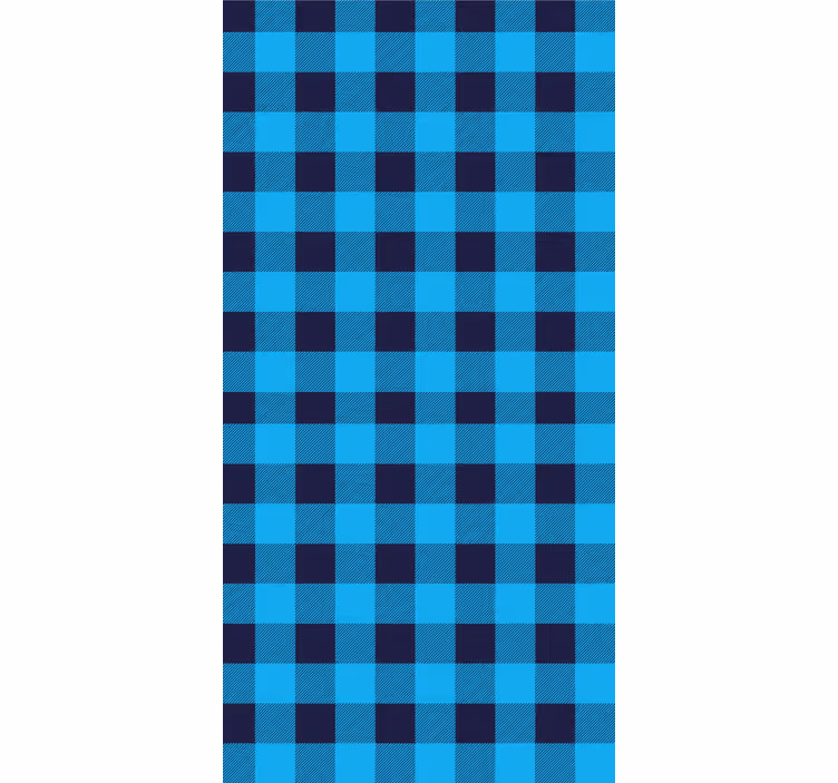 Modrý tartan kostkovaný vzor obývací pokojroleta - TenStickers
