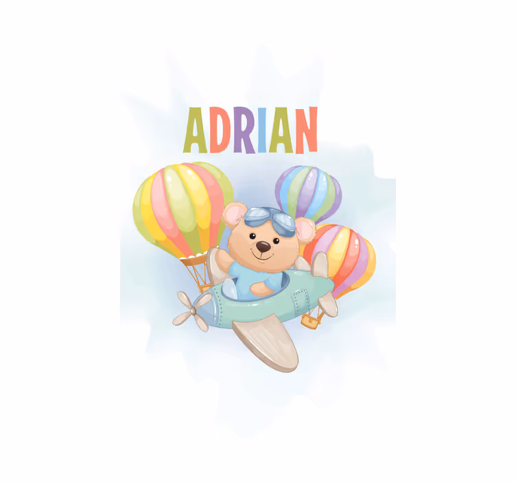Medvěd v letadle se jménem Roleta děti - TenStickers