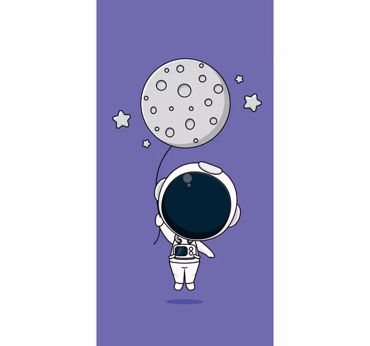 Astronaut drží měsíc Zábavní roleta - TenStickers
