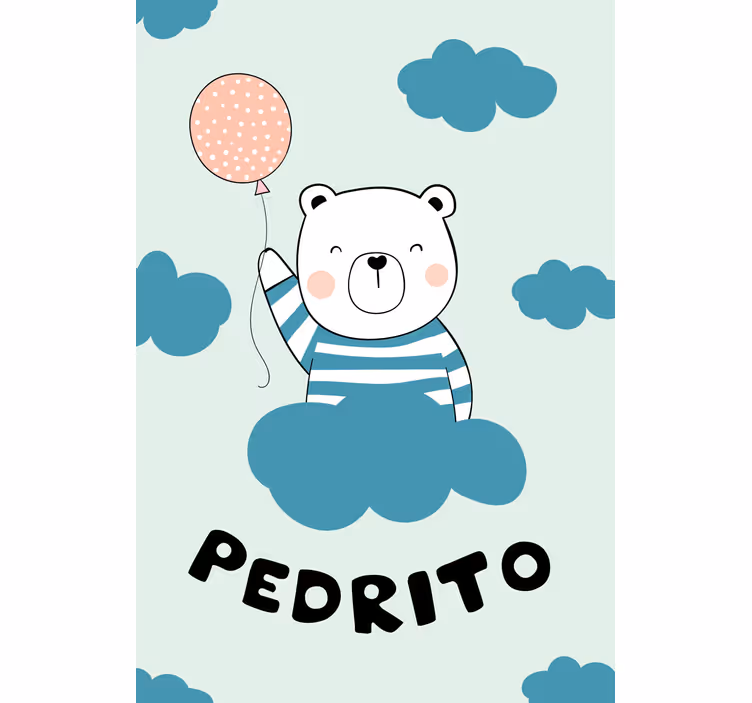 Medvěd s balónkem a jménem Roleta Bebé - TenStickers