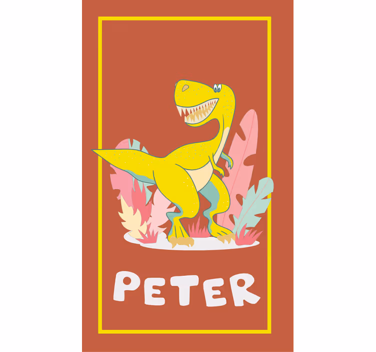žlutý t-rex se jménem Roleta dinosaurus - TenStickers