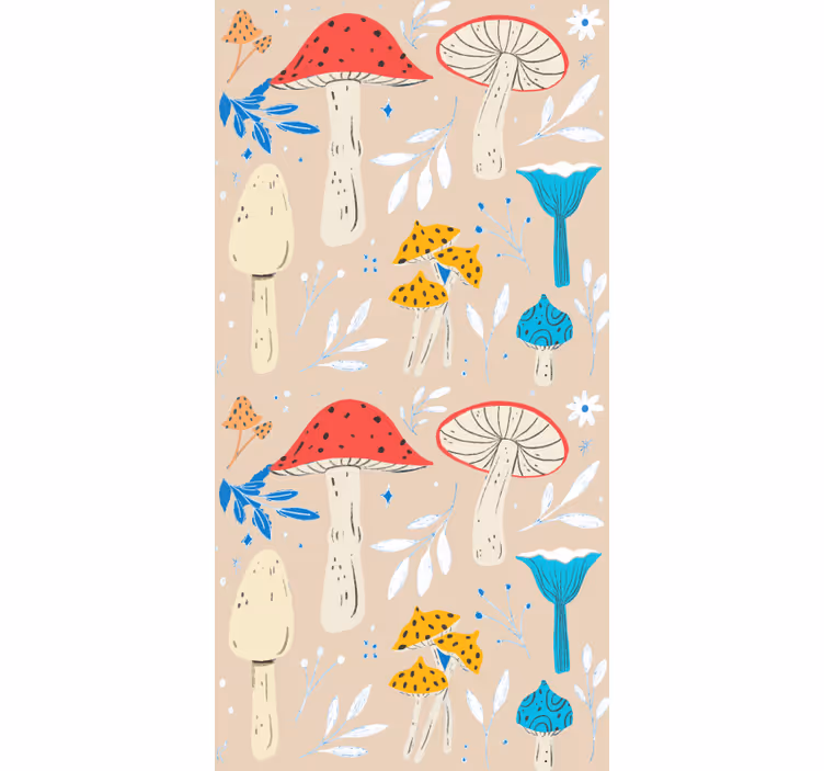 Stylizované houby ilustrace Roleta - TenStickers