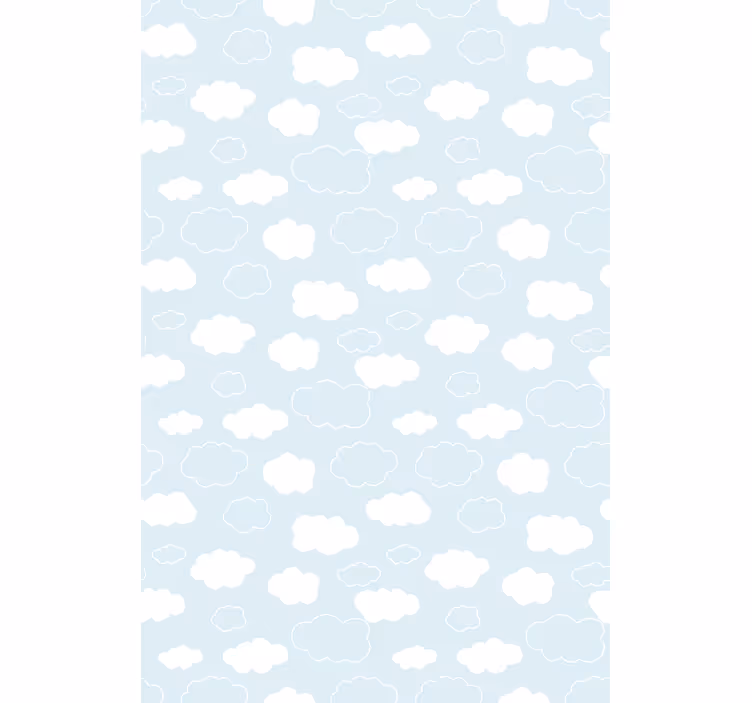 Bílá a světle modrá kresba ve stylu cloud blind - TenStickers