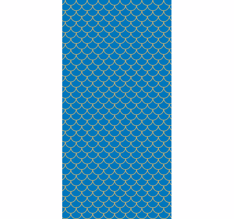 Modré rybí šupiny vzor koupelnová roleta - TenStickers