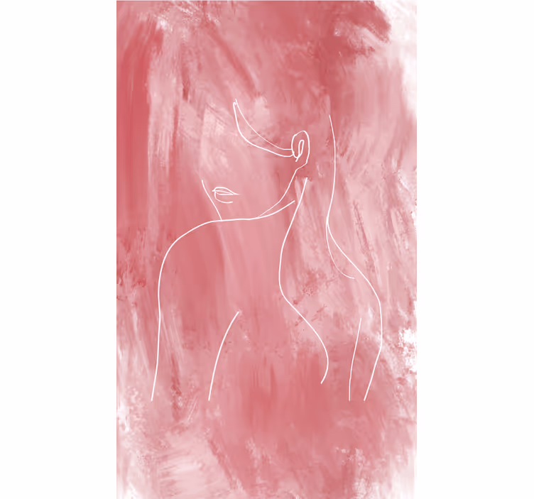 žena přes růžový obrazroleta obraz - TenStickers