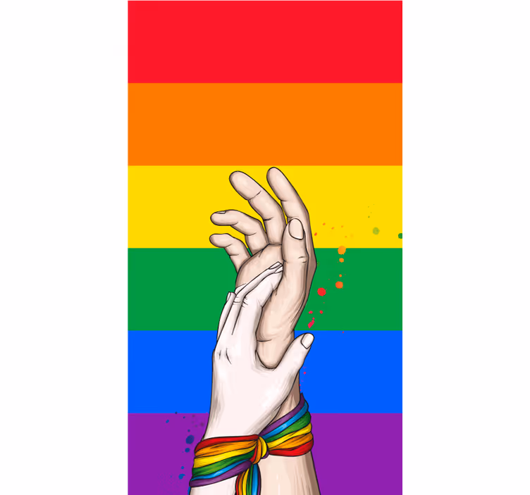Lidské ruce a lgbt duhová stuha ostatníroleta - TenStickers