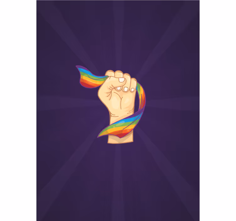 Pěst drží duhu Originální roleta - TenStickers