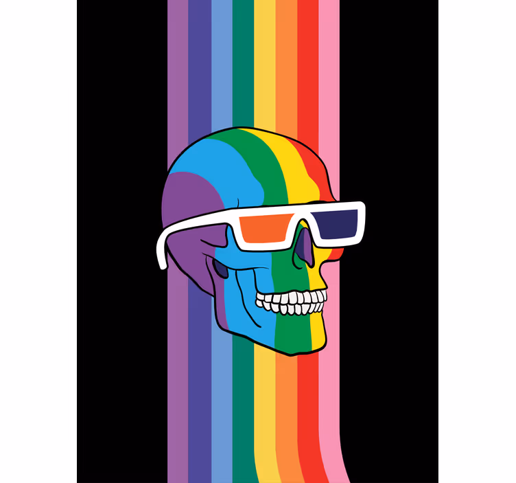 Duhové odstíny lebky Roleta Geek - TenStickers