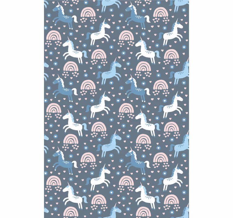 Modří jednorožci a duhy Roleta děti - TenStickers