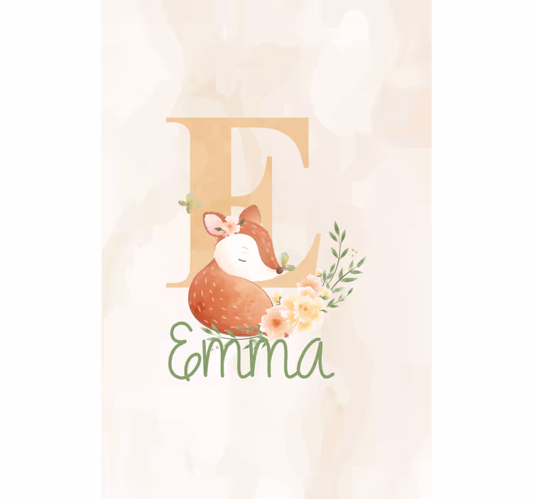 Liška s iniciálou a jménem Roleta děti - TenStickers