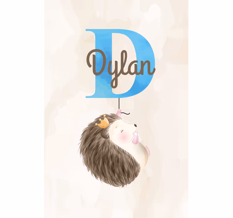 Ježek s iniciálou a jménem Roleta děti - TenStickers
