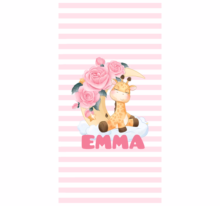 žirafa s růžemi Osobní roleta - TenStickers