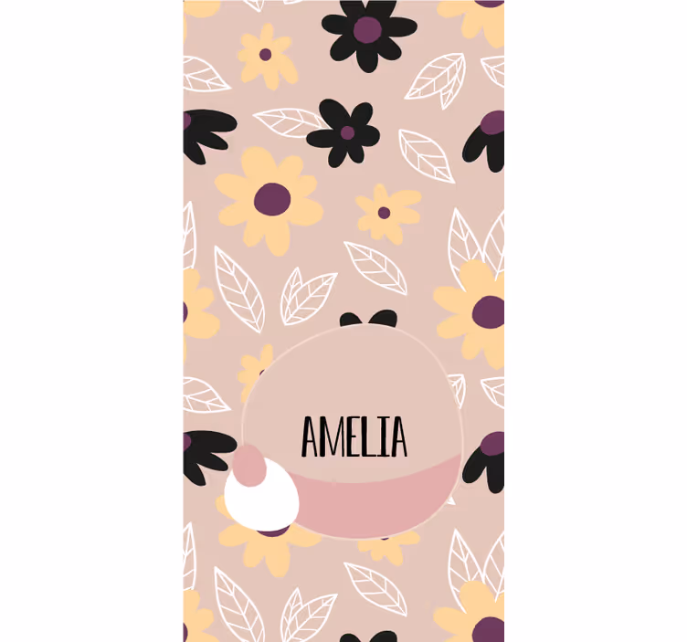 Vlastní květinový design názvu Osobní roleta - TenStickers
