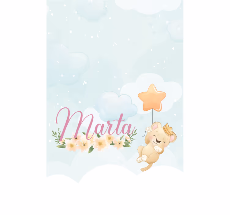 Bby lev s hvězdou a jménem Roleta Bebé - TenStickers