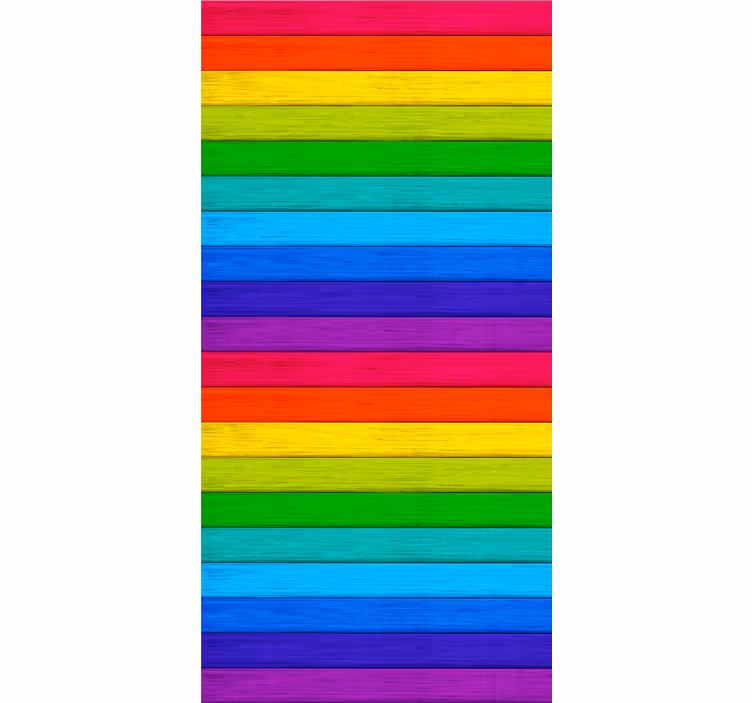 Duhová dřevěná prkna Roleta textura a vzor - TenStickers