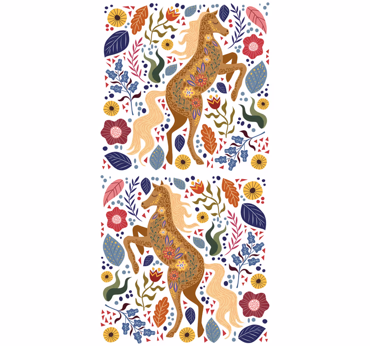 Divoký kůň folklór ilustrace slepota - TenStickers