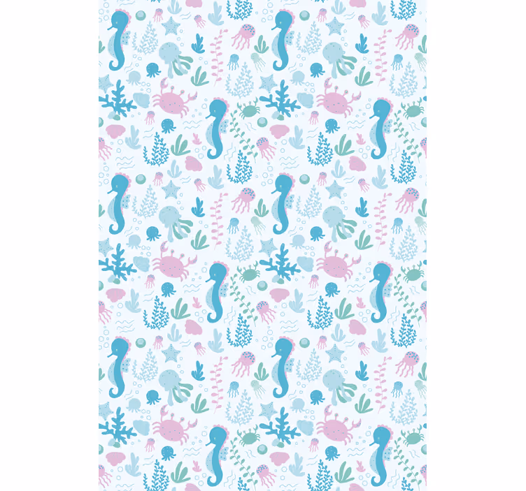 Vzor mořského koníka Roleta do koupelny - TenStickers