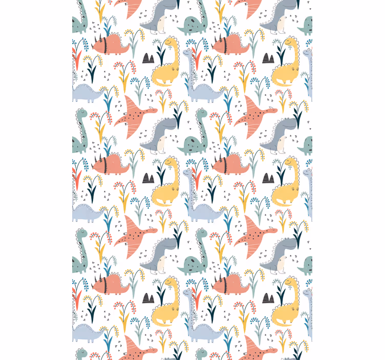 Skandinávský barevný vzor Roleta dinosaurus - TenStickers