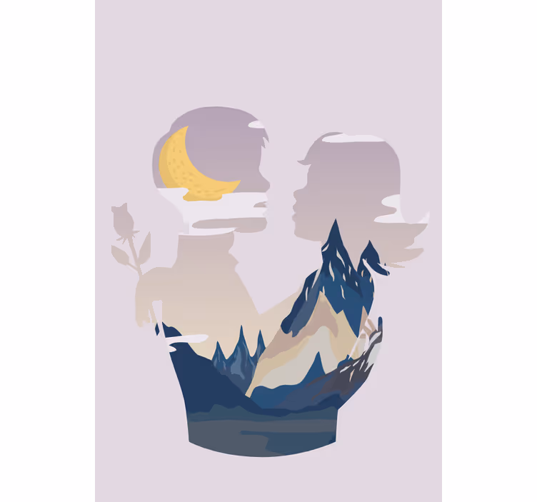 Noční horská scéna Originální roleta - TenStickers