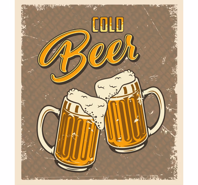 Studené pivo retro špinavý efekt kuchyňská roleta - TenStickers